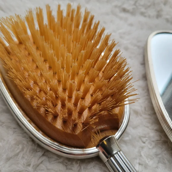 MCM Floral Hand Mirror and Brush Set Made in England - Picture 11 of 11